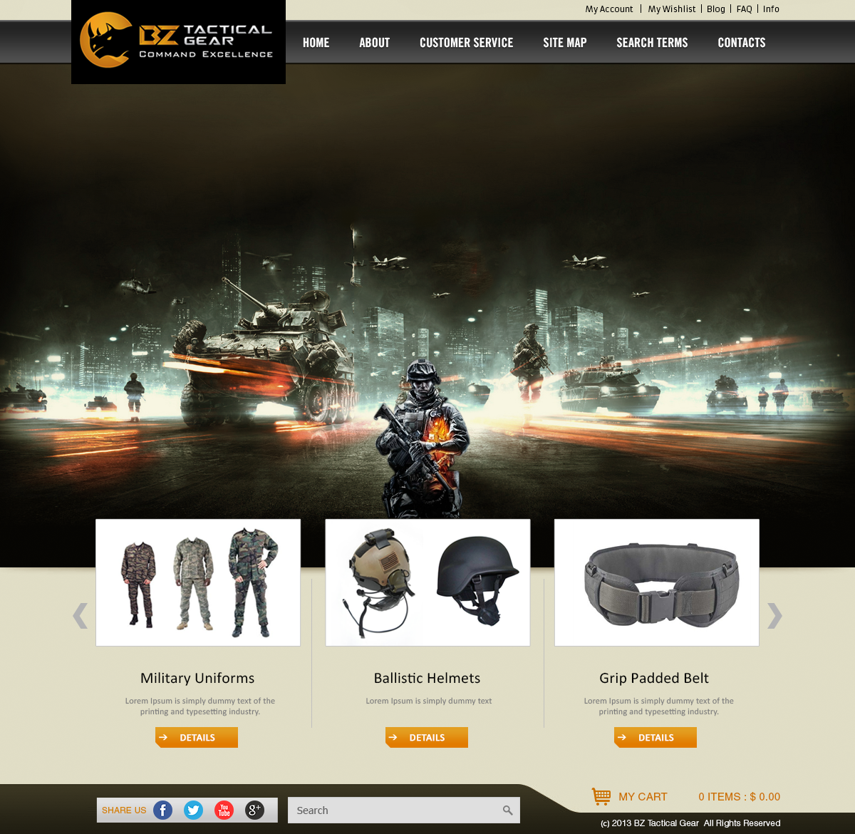 Web Design by FC web designer for BZ Tactical Gear | Design #1654104