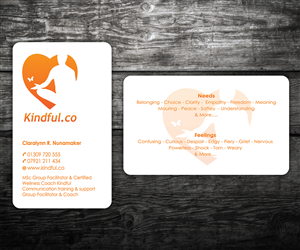 business card for training & coaching company, Kindful.co | Business Card Design by Stylez Designz