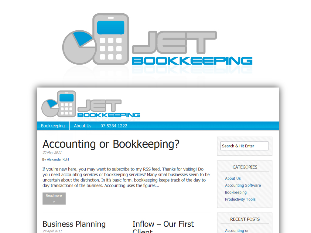 Logo Design by HyperTime Studio for Jet Bookkeeping Australia Pty Ltd | Design #296339