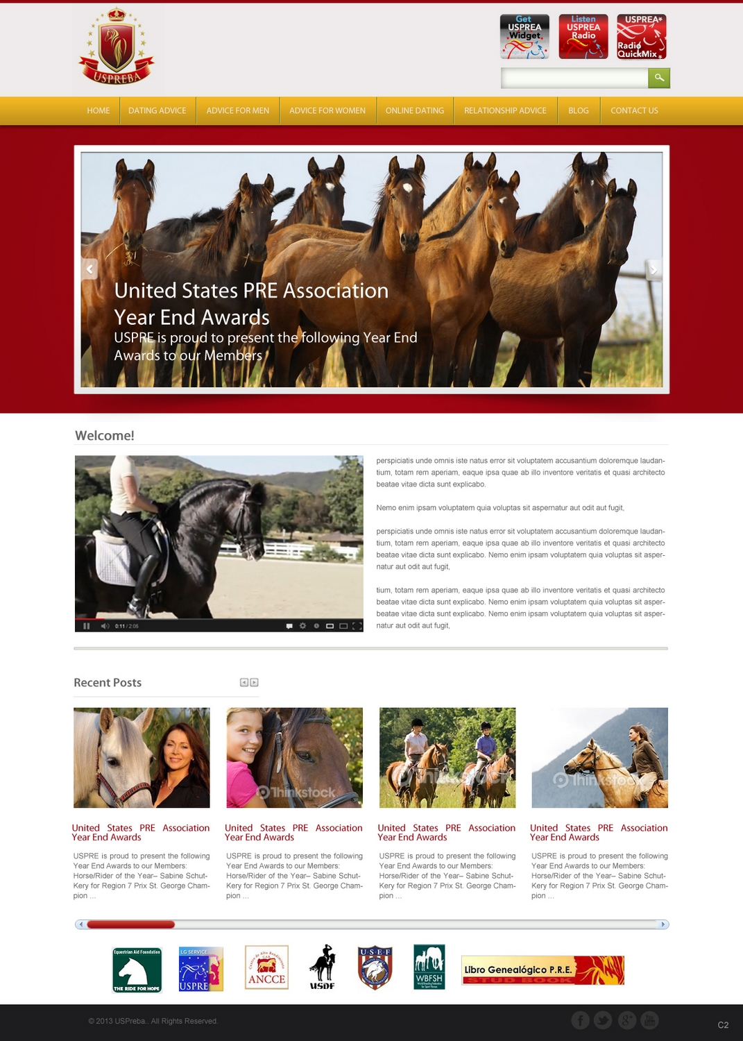 Diseño Wordpress por pb para United States PRE Breeders Association | Diseño #1556619