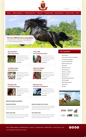 Wordpress Design by pb for United States PRE Breeders Association | Design: #1556620