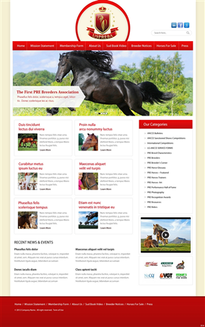 Wordpress Design by pb for United States PRE Breeders Association | Design: #1565135