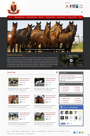 Wordpress Design by pb for United States PRE Breeders Association | Design: #1565136