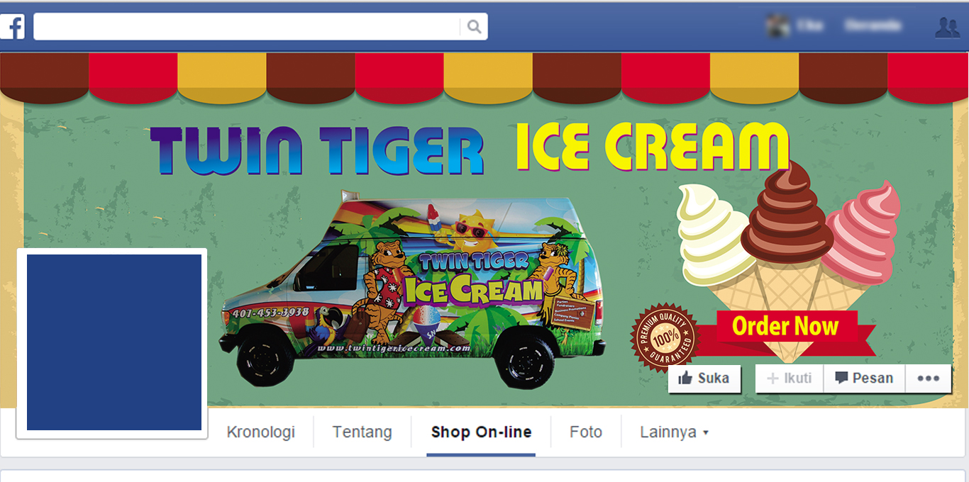 Facebook Design by sigitarrin for Twin Tiger Ice Cream  | Design #5686848