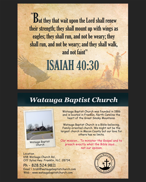 Postcard Design by NatPearlDesigns for Watauga Baptist Church | Design: #5696077