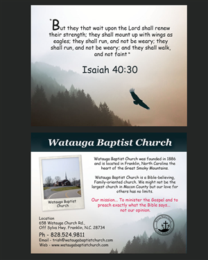 Postcard Design by NatPearlDesigns for Watauga Baptist Church | Design: #5698866