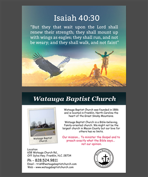 Postcard Design by NatPearlDesigns for Watauga Baptist Church | Design: #5703550