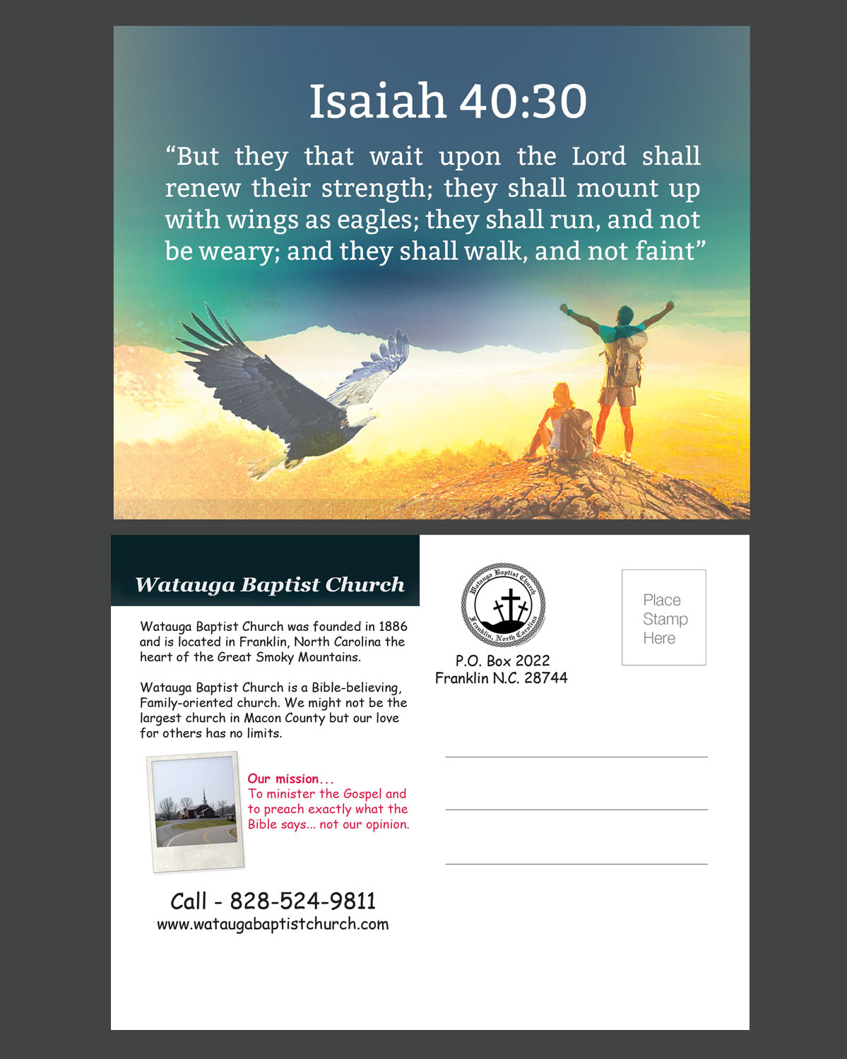 Postcard Design by NatPearlDesigns for Watauga Baptist Church | Design: #5715248