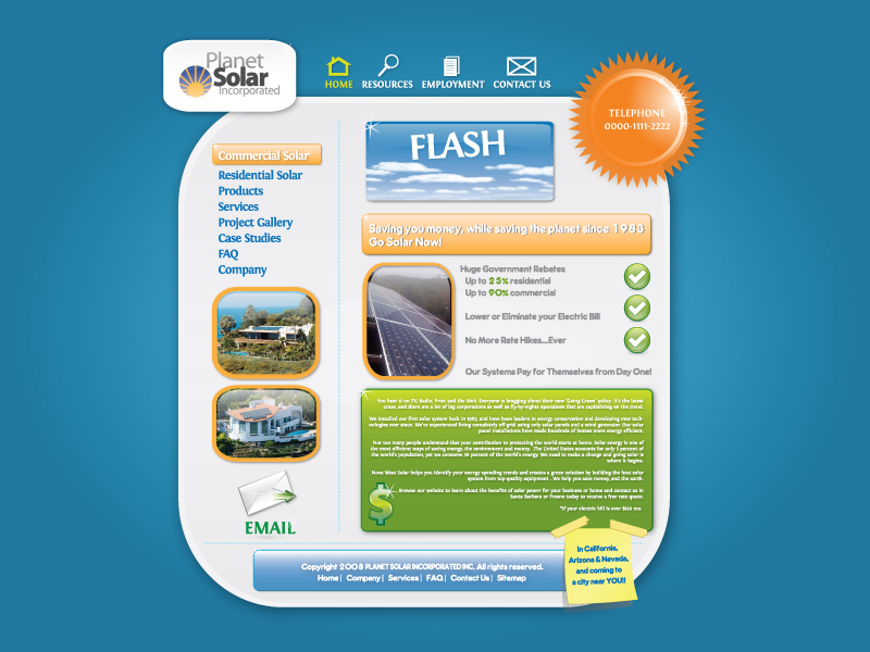 Web Design by PC Design for Planet Solar inc | Design #8120