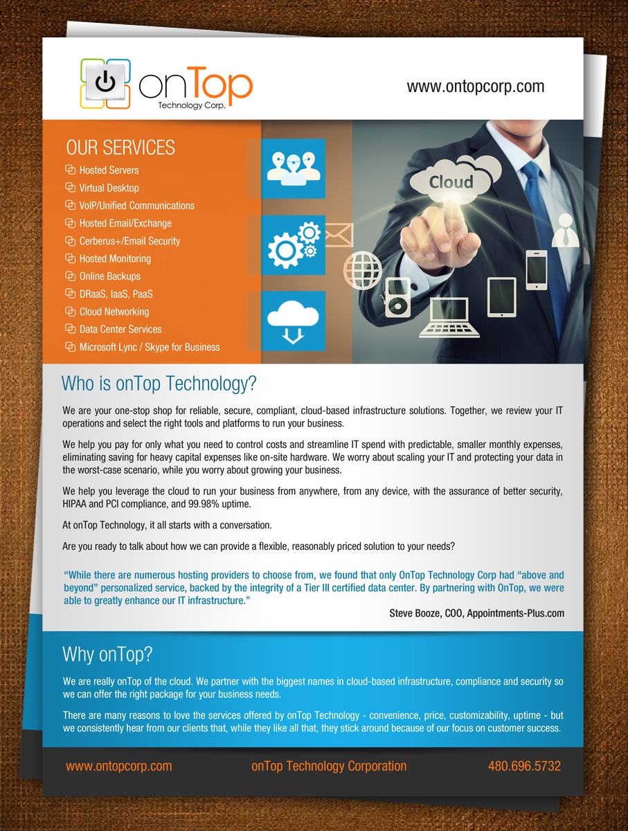 Print Design by ESolz Technologies for onTop Technology | Design #5678185