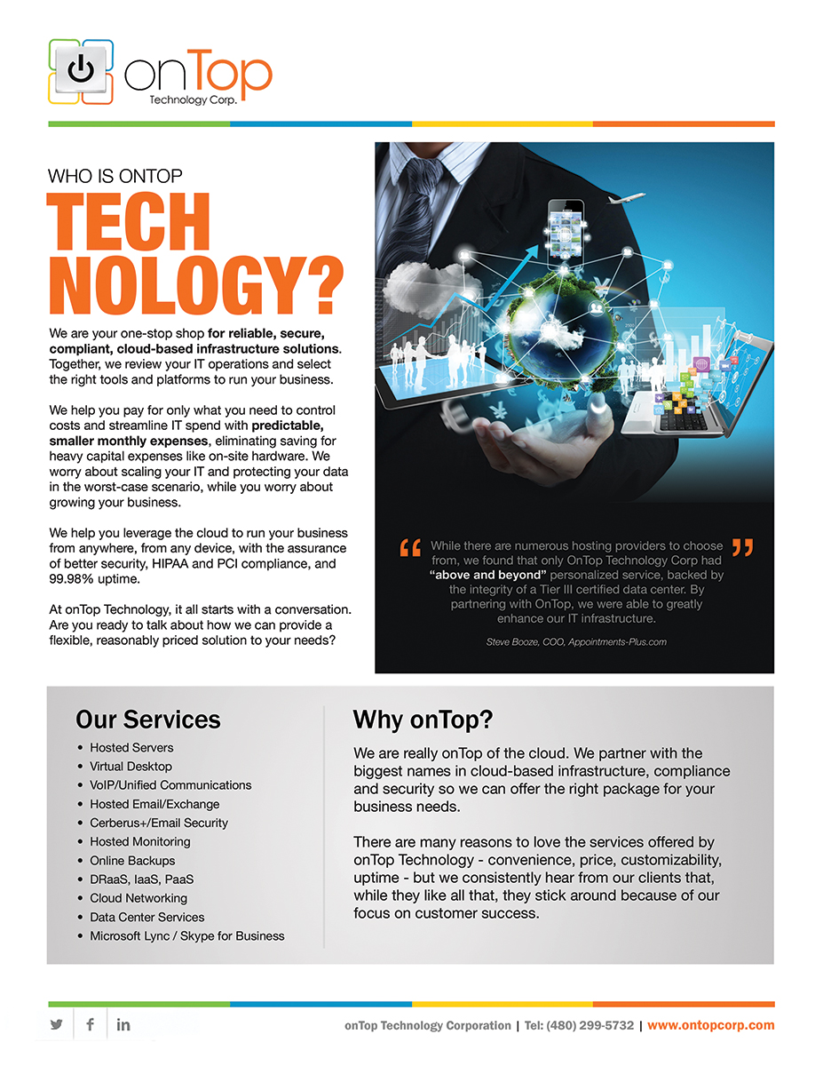 Print Design by IG Creative Solutions for onTop Technology | Design #5780853
