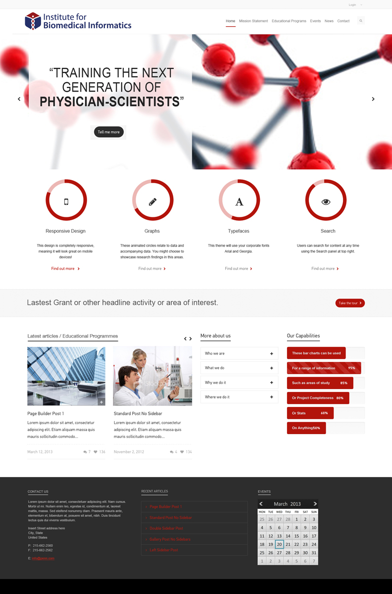 Wordpress Design by TesseraeCreative for Institute for Biomedical Informatics | Design #1588888