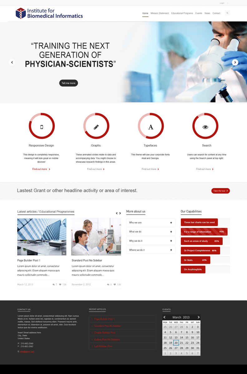 Wordpress Design by TesseraeCreative for Institute for Biomedical Informatics | Design #1588889