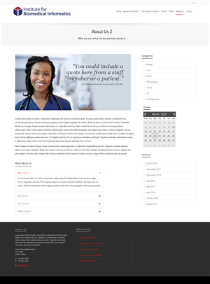 Wordpress Design by TesseraeCreative for Institute for Biomedical Informatics | Design: #1588890