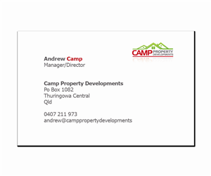 Business Card Design by sabines for Camp Property developments | Design: #1560425