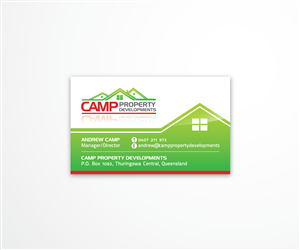 Diseño de Tarjeta de Presentación por Alfred Teh para Camp Property developments | Diseño #1557463