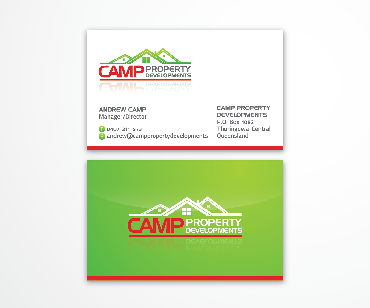 Business Card Design by Alfred Teh for Camp Property developments | Design #1557505