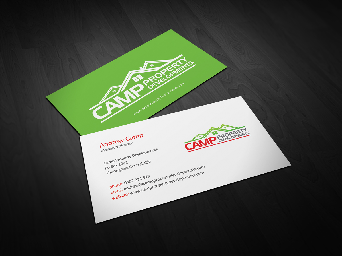 Business Card Design by diRtY.EMM for Camp Property developments | Design #1557199