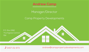 Diseño de Tarjeta de Presentación por Kulwiec para Camp Property developments | Diseño #1556398