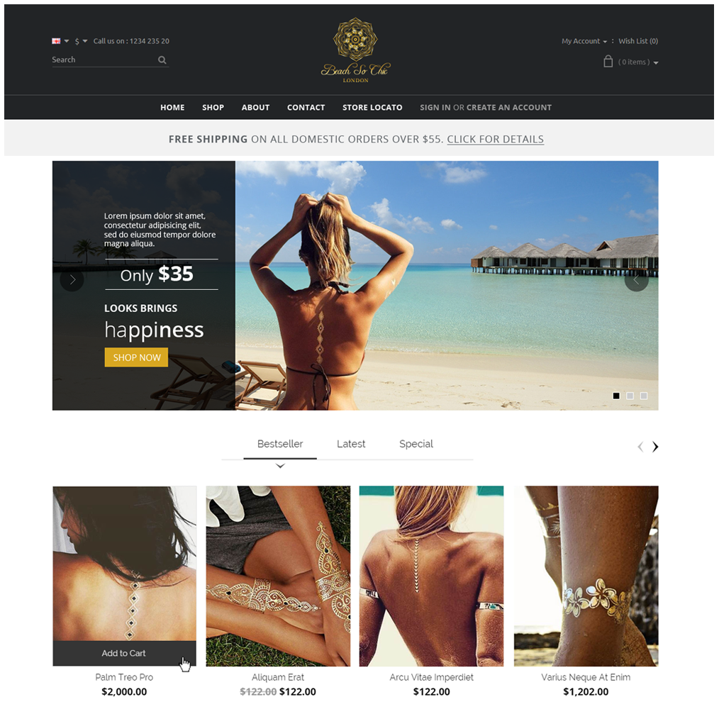 Web Design by  Artman for beach so chic | Design #5716515