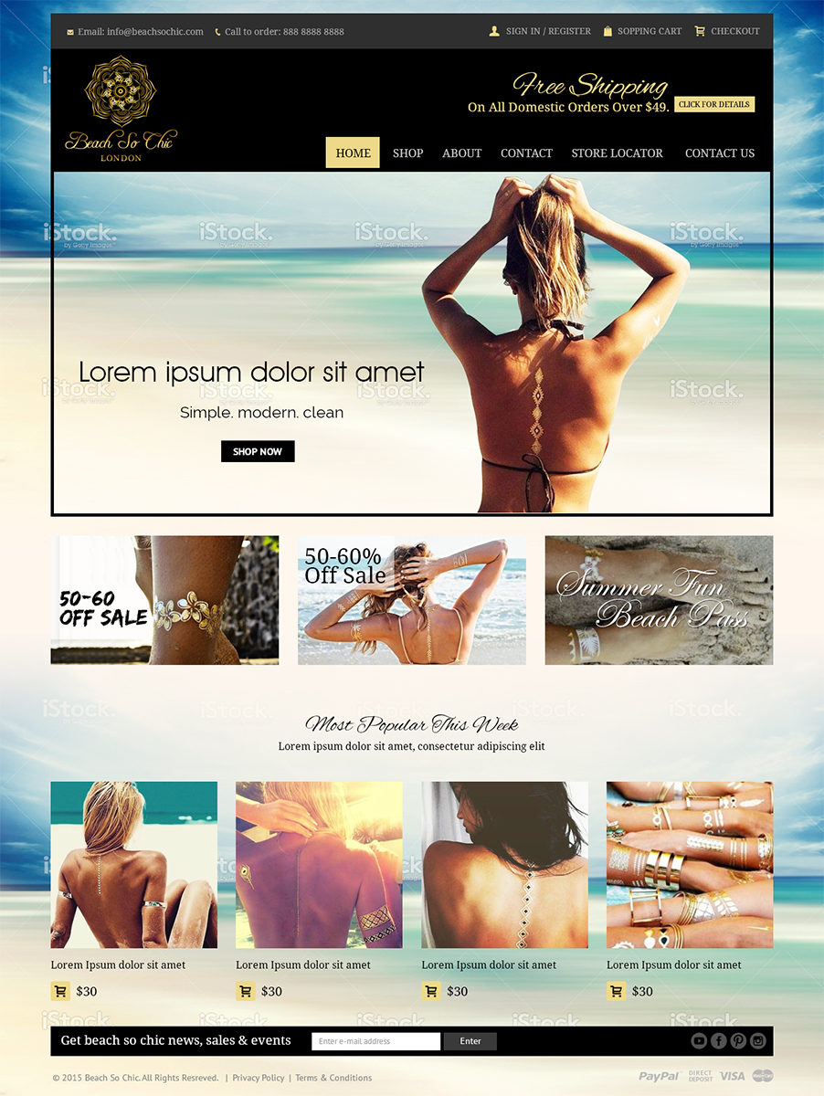 Web-Design von RupalTechno für beach so chic | Design #5721973