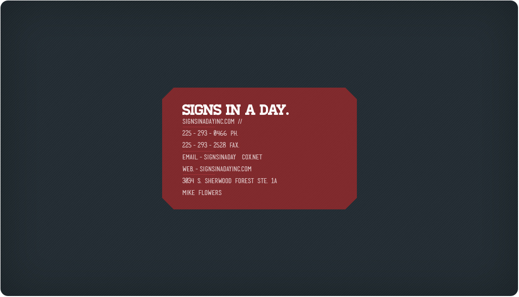 Business Card Design by Liam Annis for signs in a day | Design #1558023