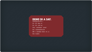Visitenkarten-Design von Liam Annis für signs in a day | Design: #1558023