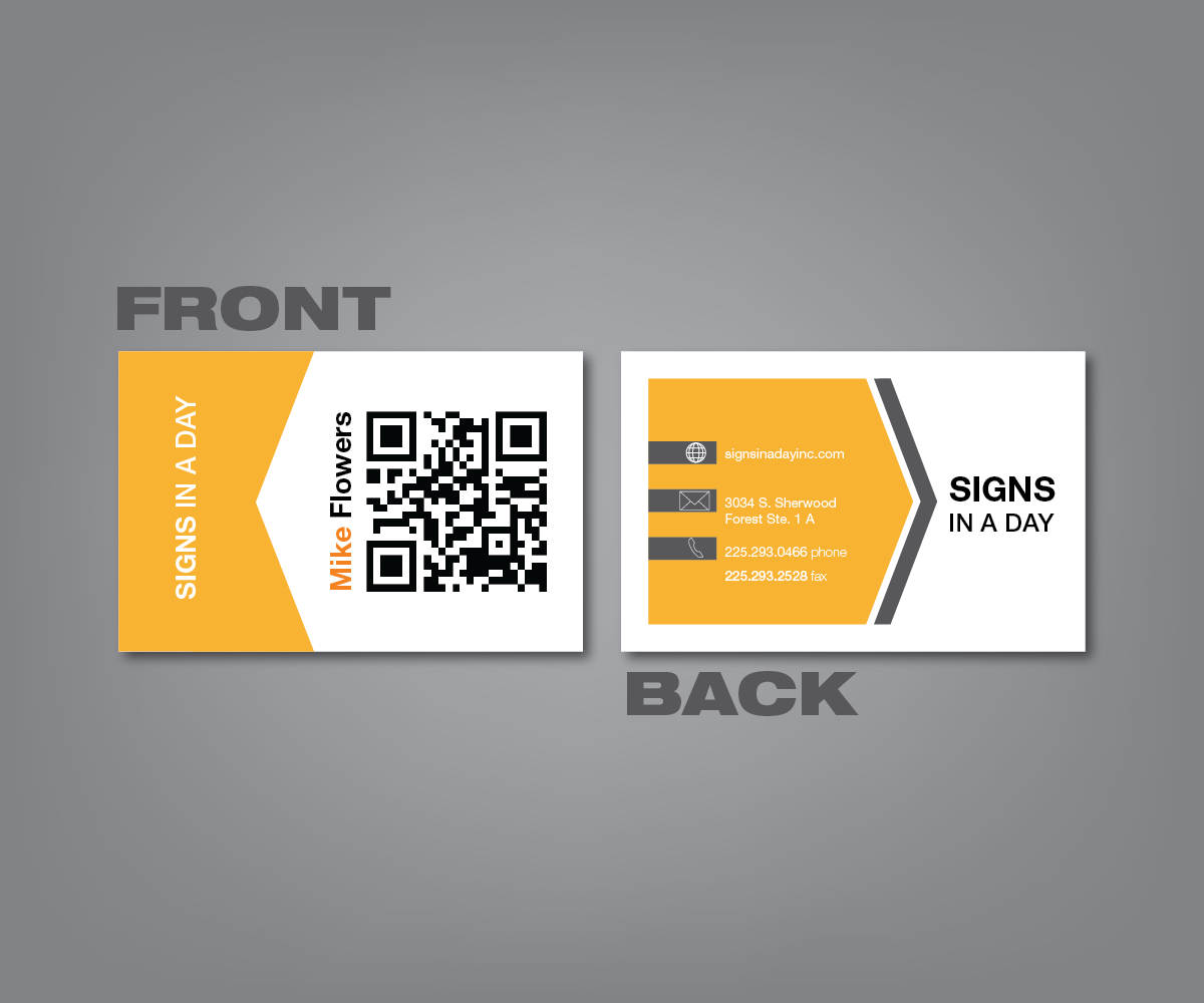 Business Card Design by DavideJBarros for signs in a day | Design #1559072