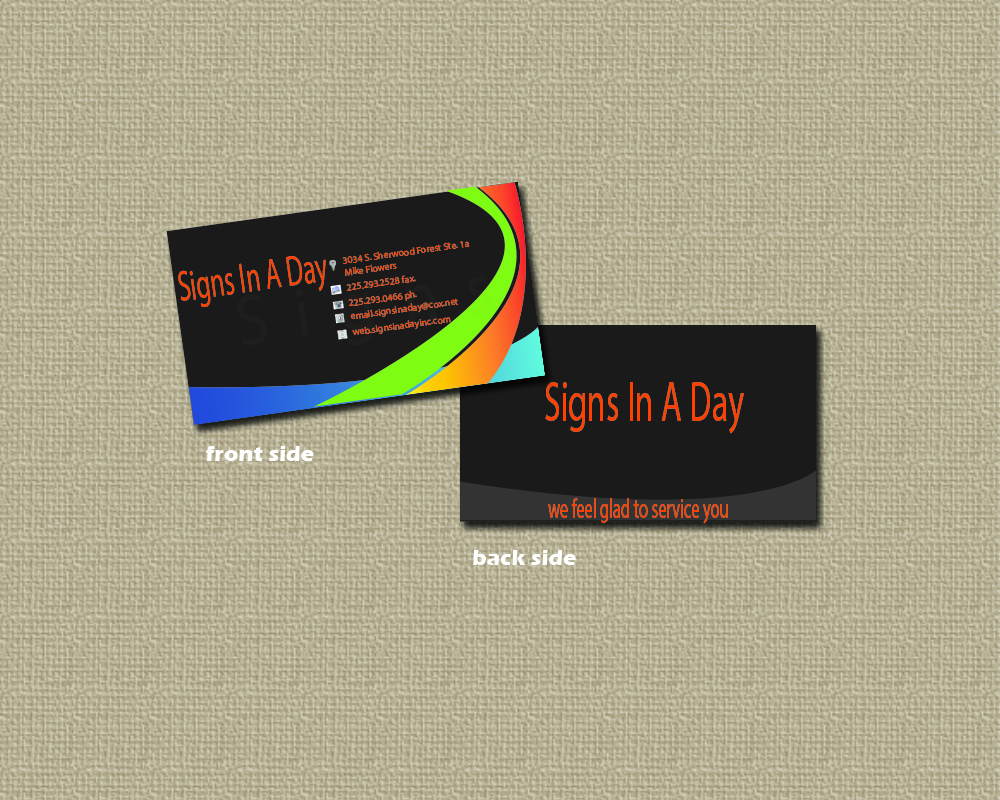 Business Card Design by arch_mahfuz for signs in a day | Design #1563415