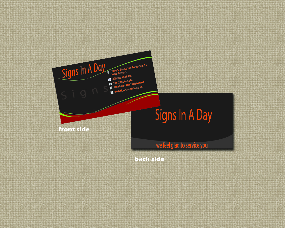 Business Card Design by arch_mahfuz for signs in a day | Design #1563457