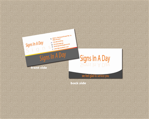 Business Card Design by arch_mahfuz for signs in a day | Design #1563512