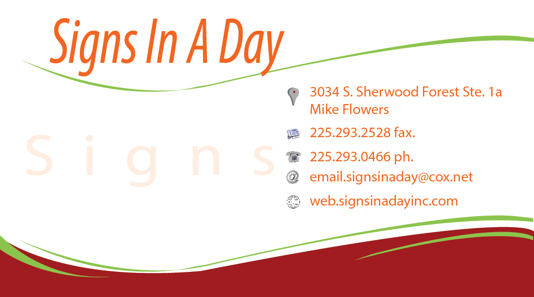 Business Card Design by arch_mahfuz for signs in a day | Design #1563523