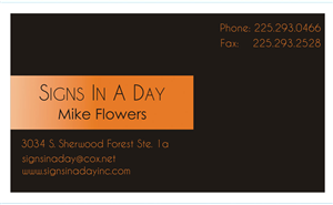 Business Card Design by create for signs in a day | Design #1559784