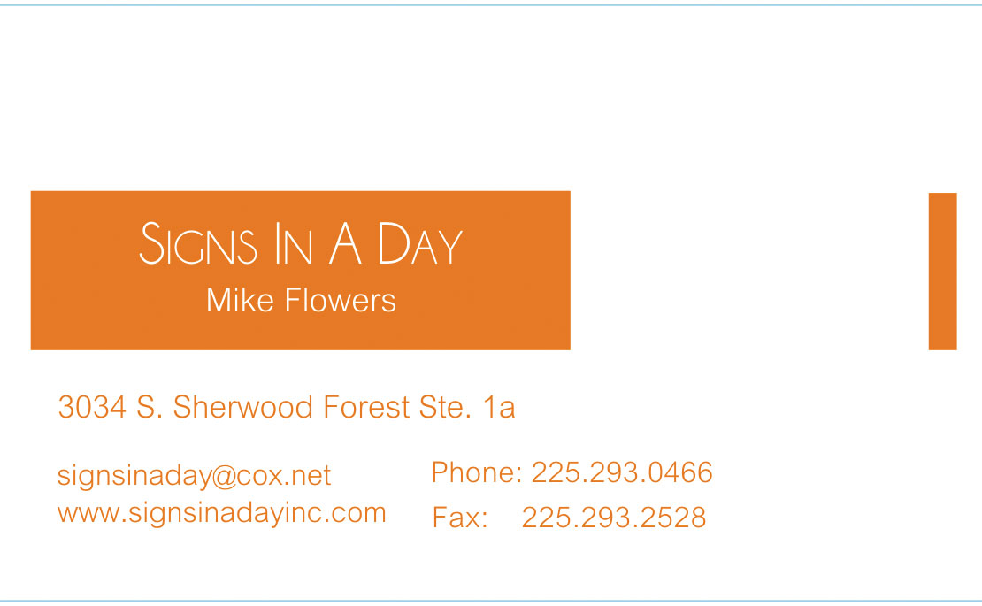 Business Card Design by create for signs in a day | Design #1559842