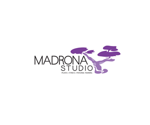 Madrona Studio and underneath include Pilates • Fitness • Personal Training | Logo Design by Buck Tornado