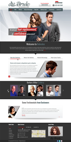 Hair Restoration Center needs a new classy clean professional look for a new website. 