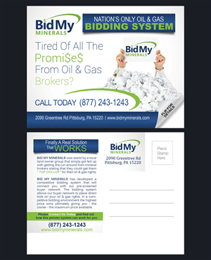 Overwhelmed with Oil and Gas letters?  | Postcard Design by NatPearlDesigns