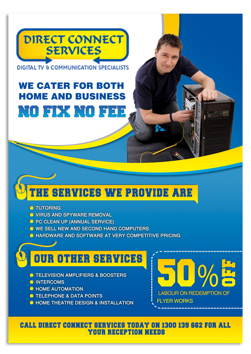 Flyer Design by ESolz Technologies for Direct Connect Services | Design #1562448