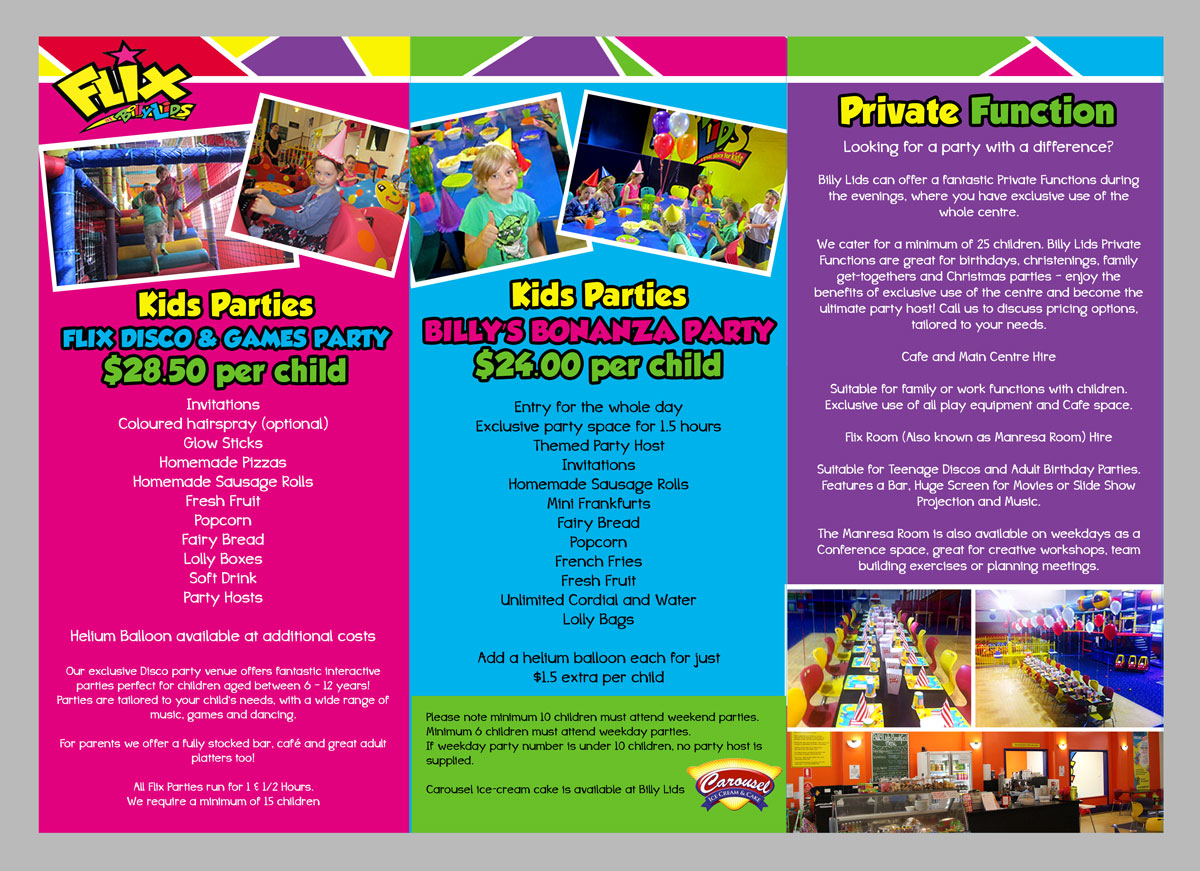 elegant playful brochure design for a company by ordelya nicole indoor playground flyers