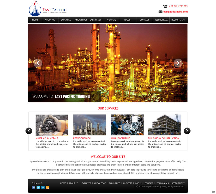 Web Design by saroshdurrani for East Pacific Trading Pty. Ltd. | Design #5841693