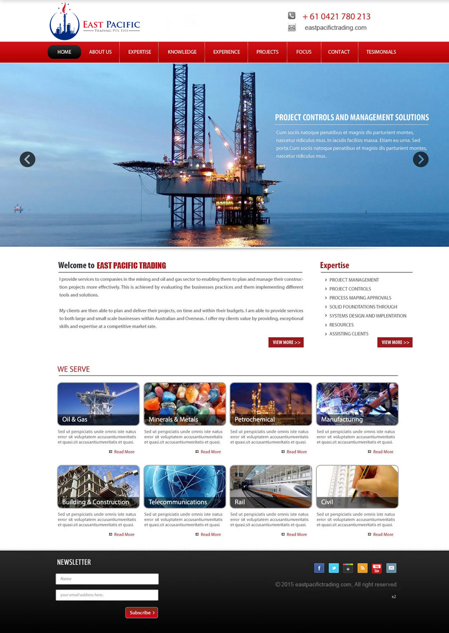 Web Design by saroshdurrani for East Pacific Trading Pty. Ltd. | Design #5841724