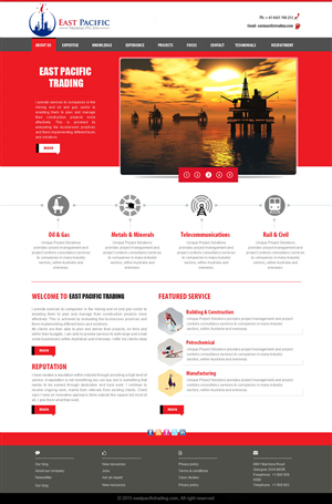 Web Design by saroshdurrani for East Pacific Trading Pty. Ltd. | Design: #5841770