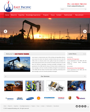 Web Design by saroshdurrani for East Pacific Trading Pty. Ltd. | Design: #5841838