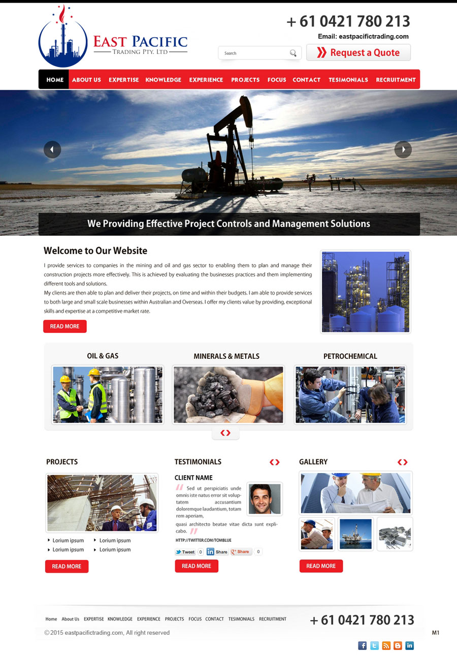 Diseño Web por saroshdurrani para East Pacific Trading Pty. Ltd. | Diseño #5841850