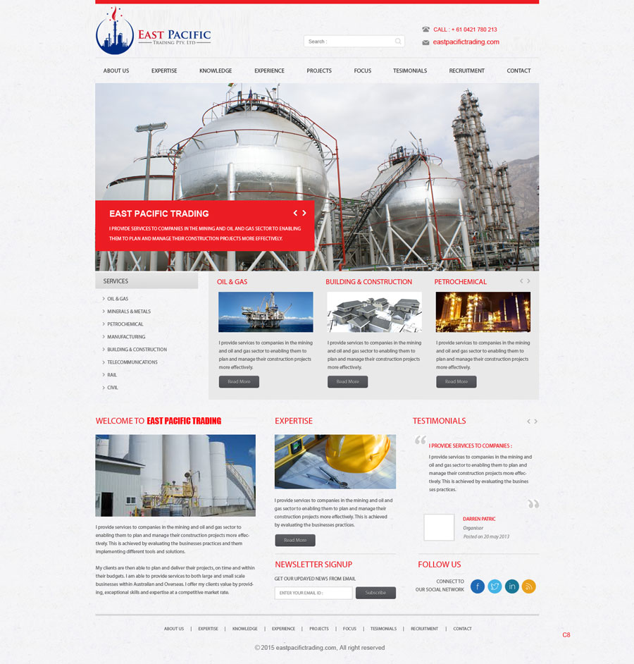Web Design by saroshdurrani for East Pacific Trading Pty. Ltd. | Design #5841905