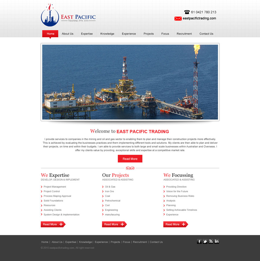 Web Design by saroshdurrani for East Pacific Trading Pty. Ltd. | Design #5842066