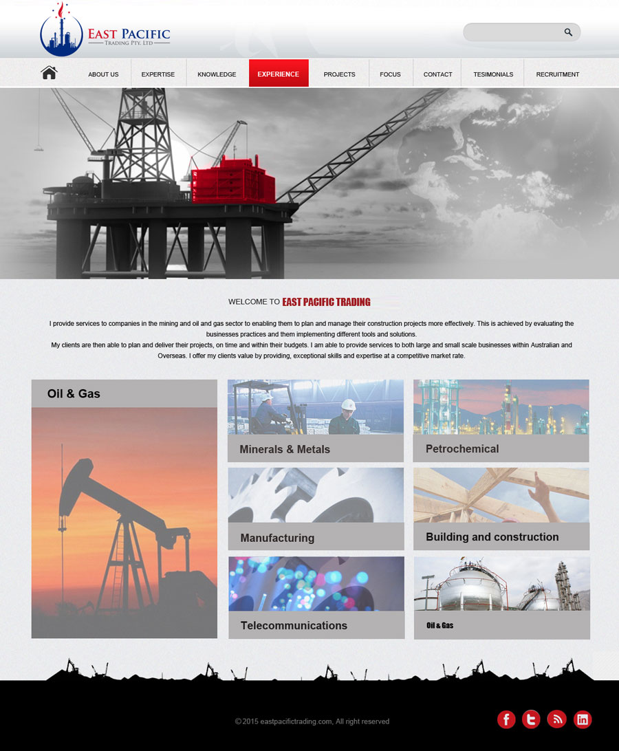 Web Design by saroshdurrani for East Pacific Trading Pty. Ltd. | Design #5842198