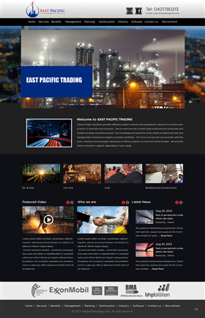 Web Design by saroshdurrani for East Pacific Trading Pty. Ltd. | Design: #5842956