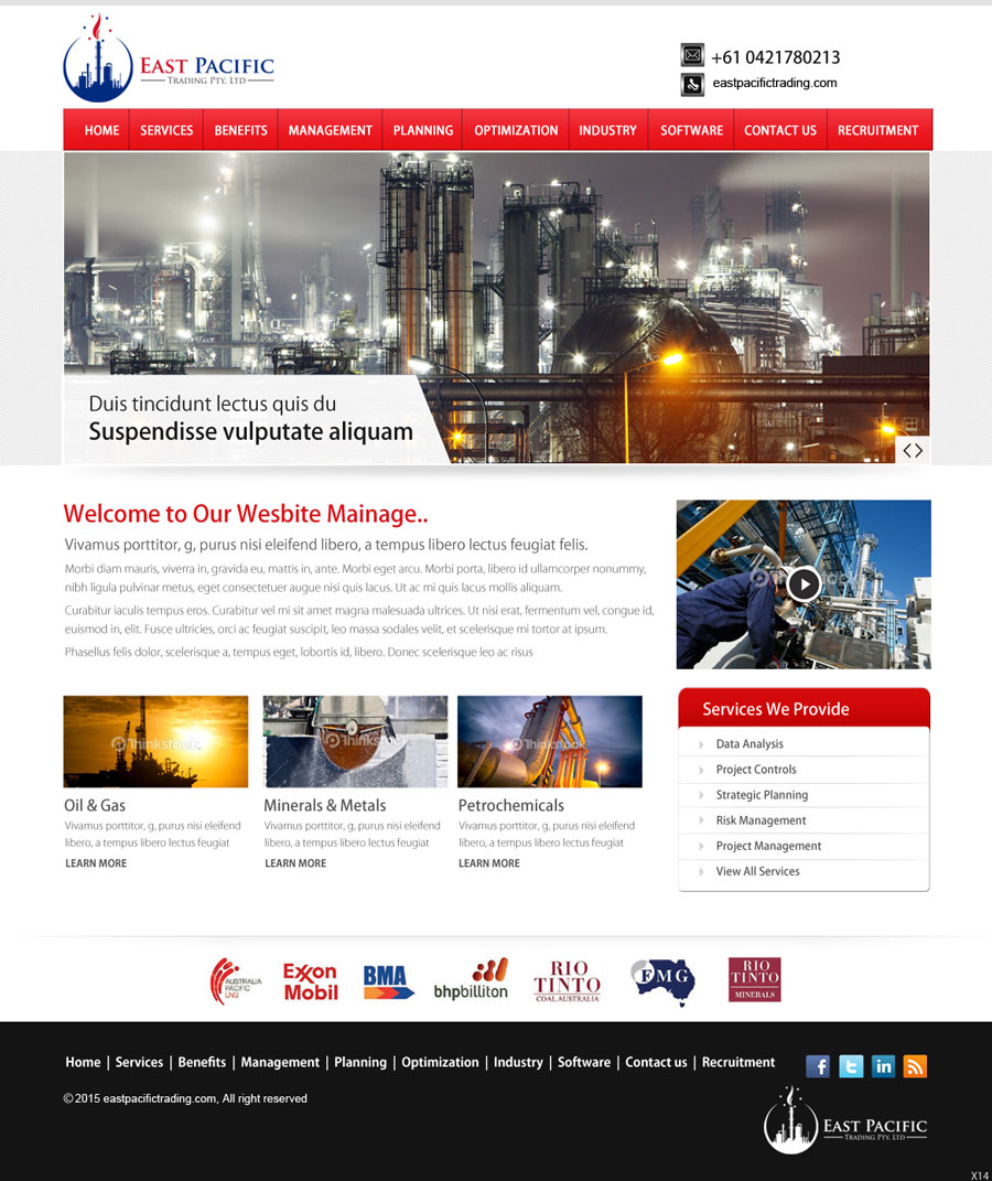 Web Design by saroshdurrani for East Pacific Trading Pty. Ltd. | Design #5843230