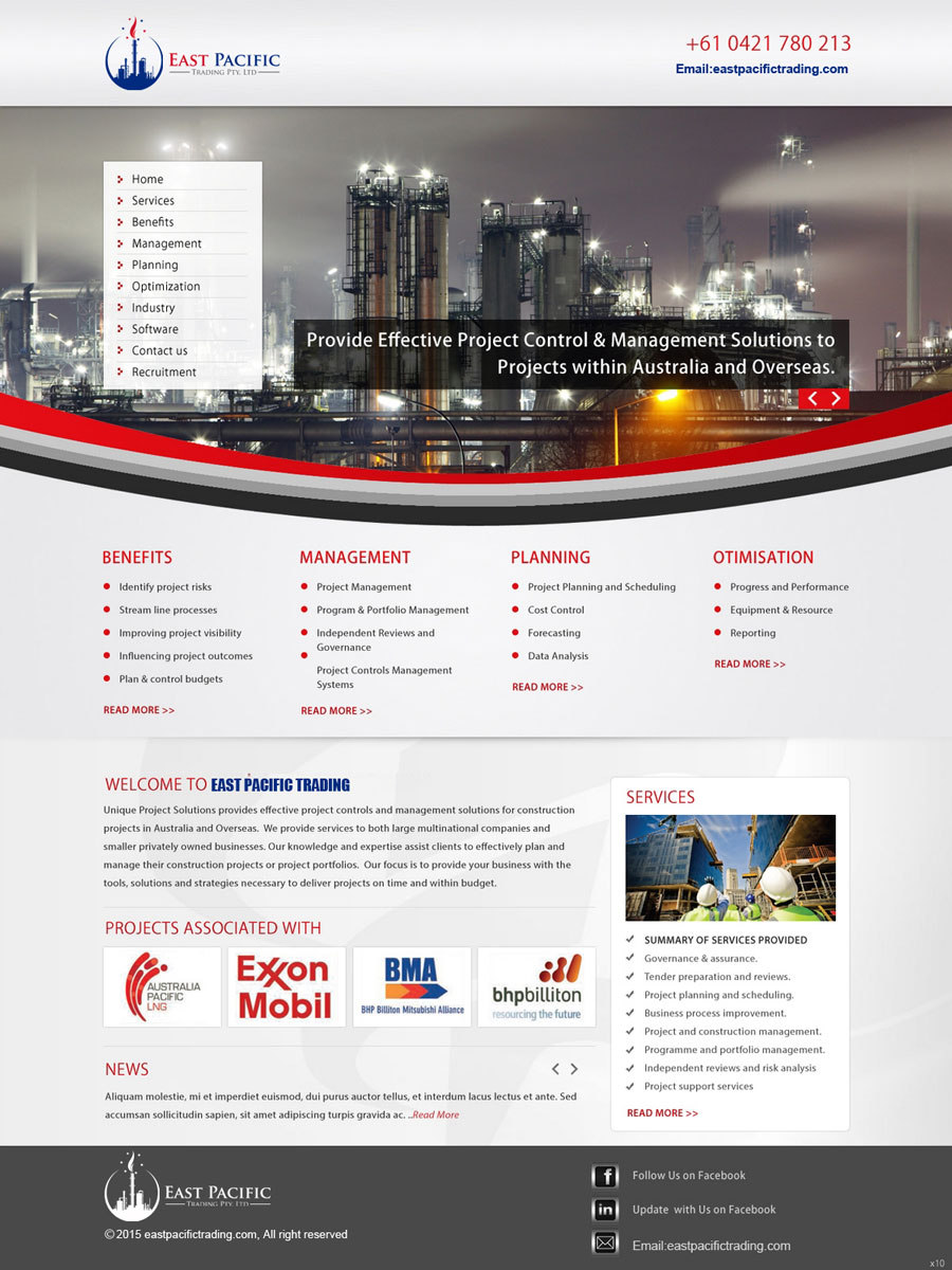 Web Design by saroshdurrani for East Pacific Trading Pty. Ltd. | Design #5843289